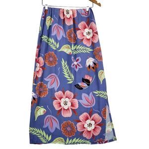 Double D Ranch Skirt Women’s SZ XS Floral A-Line Midi Side Slit EUC